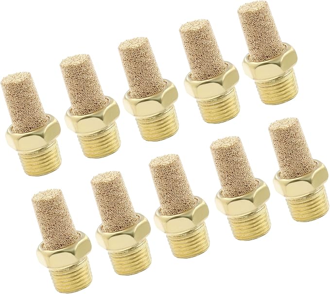 10 Pack 1/8" Male Thread Pneumatic Brass Exhaust Muffler Filter Air Pneumatic - Image 5