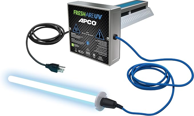APCO Carbon Matrix Filter HVAC UV Air Purifier, Includes Dual 2-Year UVC Lamp by Fresh-AireUV