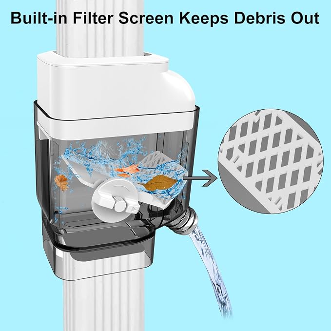 Gutter Downspout Diverter with Built-in Filter Screen Fits - Image 3