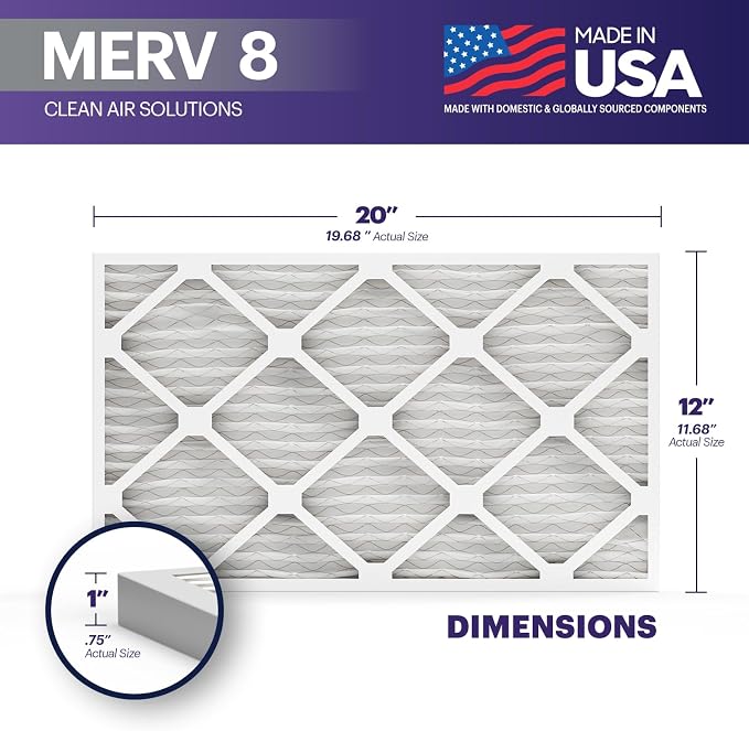 BNX TruFilter 12x20x1 Air Filter MERV 8 - Image 2