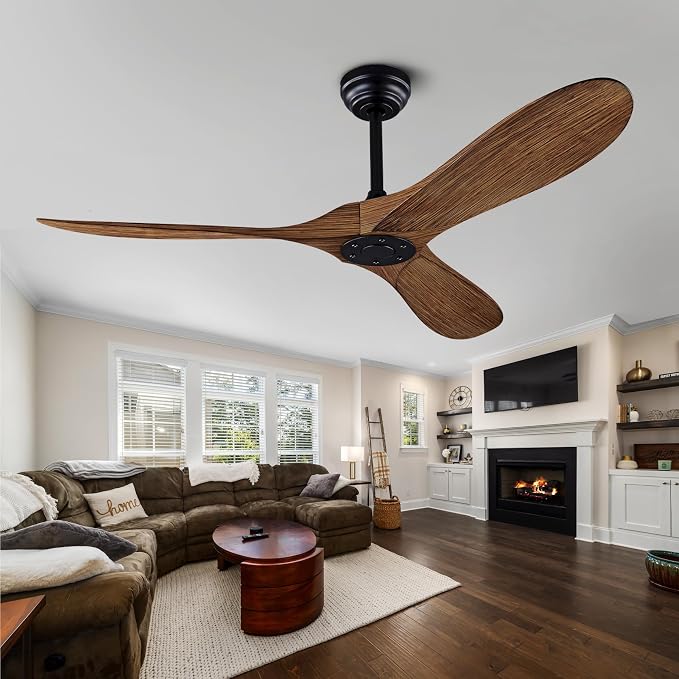 QUTWOB 52" Ceiling Fan with Remote Control No Lights, Modern Reversible DC by QUTWOB