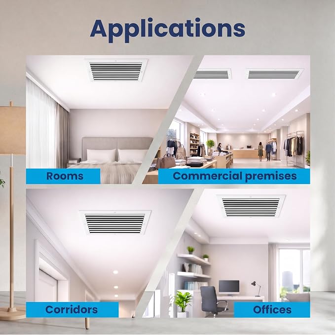 14x14 Aluminum 1-Way Air Flow Vent Cover Wall or Ceiling – Quiet HVAC Wall - Image 5