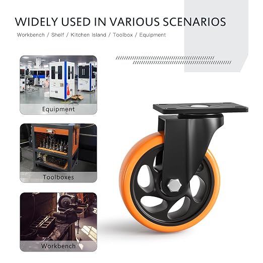 5 Inch Heavy Duty Caster Wheels, Industrial Casters Set of 4 Load 2000lbs - Image 7