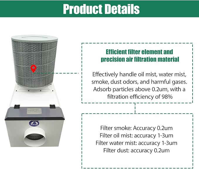 Oil Mist Collector 220V Three-phase High Airflow Mechanical CNC Oil Mist Filter - Image 3