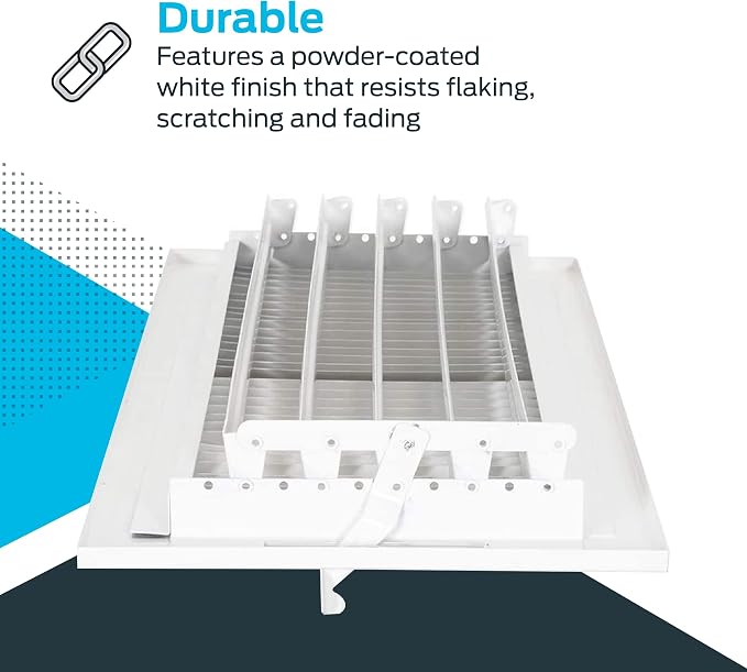 EZ-FLO 16 x 6 Inch White Air Vent Cover - Image 5