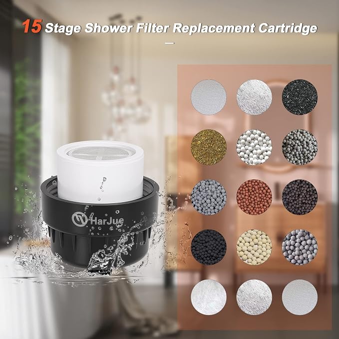 HarJue 15 Stage Shower Filter Replacement Cartridge, Universal High Output - Image 3