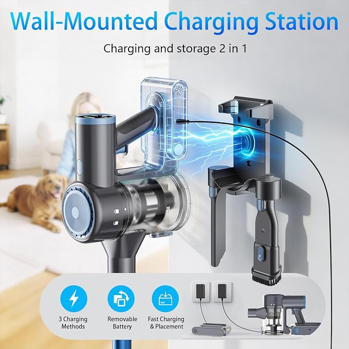 BlueEpic Cordless Vacuum Cleaner, Rechargeable - Image 4