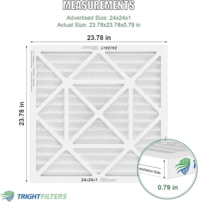 24x24x1 Air Filter 6 Pack, Durable MERV 8 Pleated Home HVAC AC Furnace Filters - Image 2