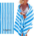Personalized Passion Beach Towels for Adults - Custom Pool Towels with Name - Highly Absorbent Cotton - Striped Design for Women & Men - Large 70x30 Bath Sheet for Hotel, Swim & Camping - Blue