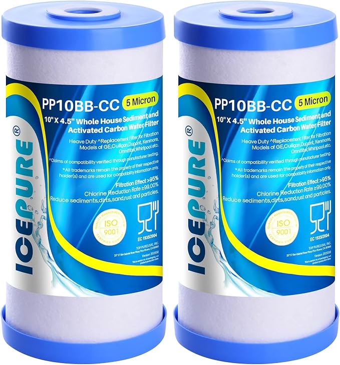 ICEPURE 5 Micron 10" x 4.5" Whole House Water Filter Compatible by ICEPURE