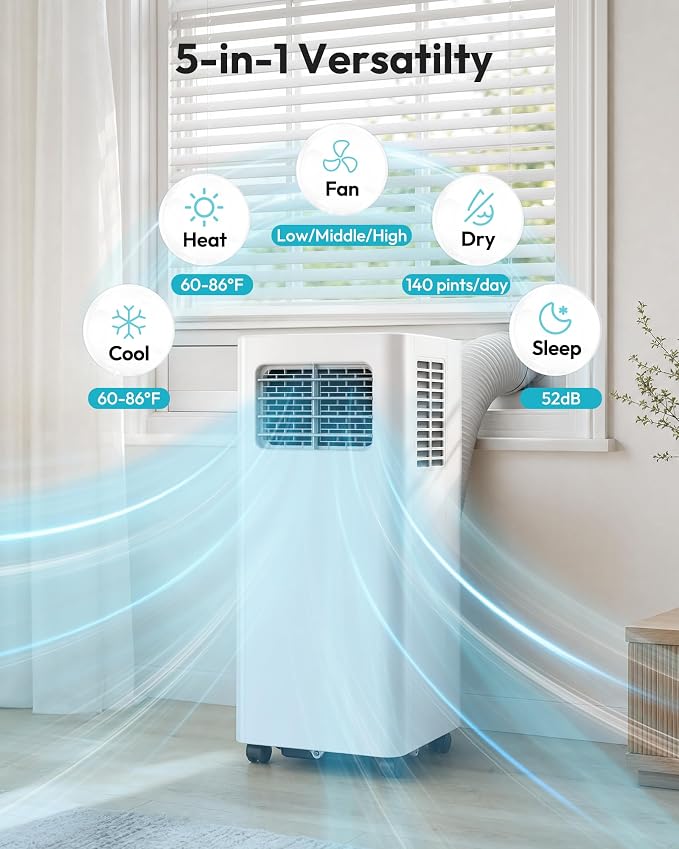 EUHOMY 14, 000 BTU Portable Air Conditioners, 5-in-1 Portable AC Unit - Image 7