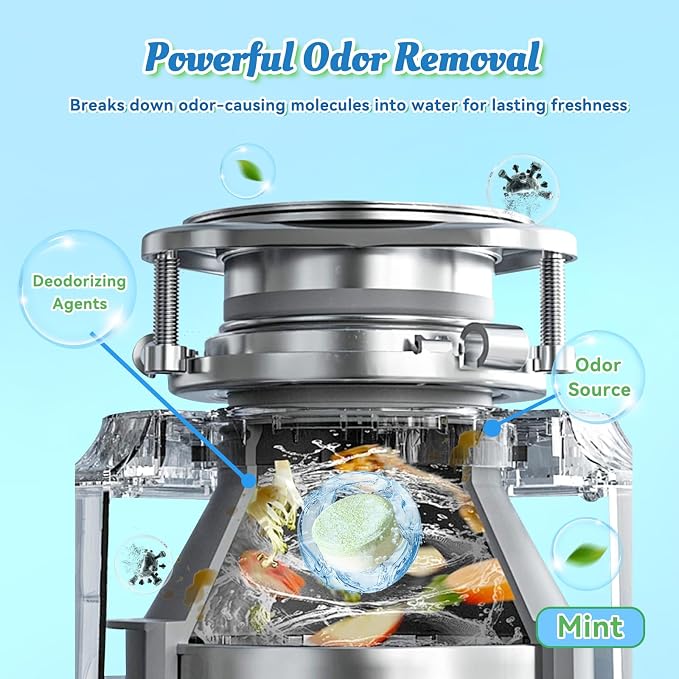 Garbage Disposal Cleaner Deodorizer Tablets-48 Pack Deep Cleaning Disposer - Image 5
