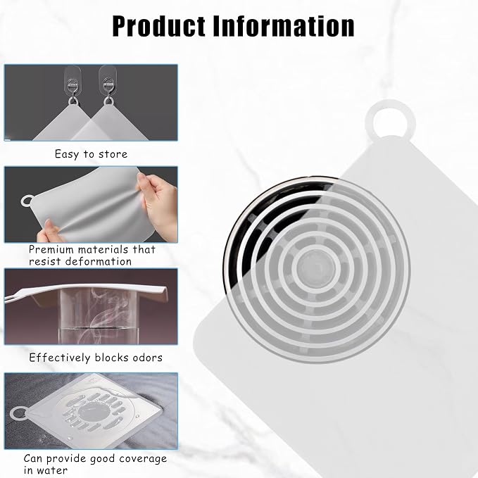 6 PCS Silicone Shower Drain Cover - Image 3