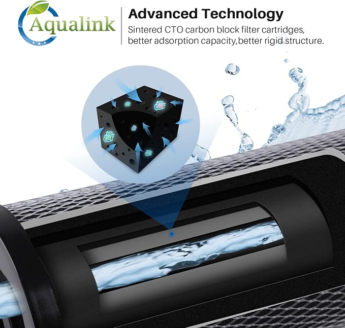 AQUALINK CTO10, 1 Micron 2.5" x 10" Whole House Carbon Water Filter Cartridge - Image 2