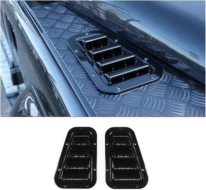 Car Decorative Front Hood Bonnet Side Trim Cover Steel Air Flow Intake Scoop - Image 3