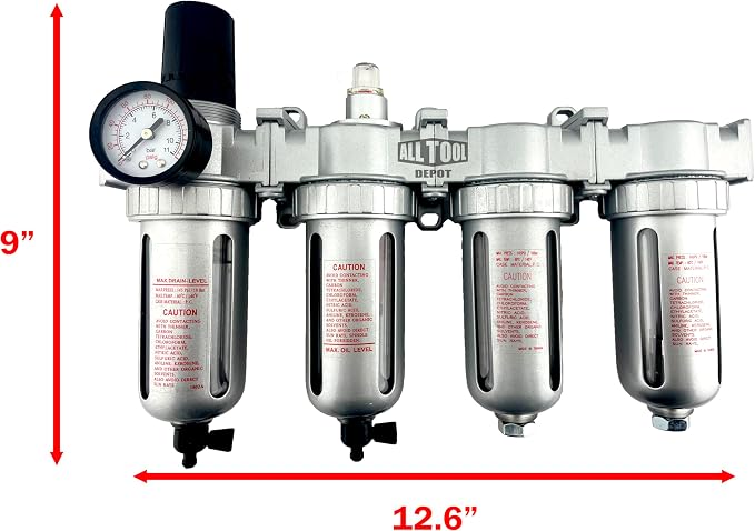 4 STAGE HIGH DUTY INDUSTRIAL GRADE ULTRA CLEAN FILTER REGULATOR COALESCING - Image 2
