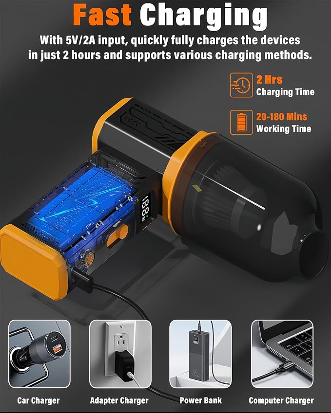 Compressed Air Duster, 130K RPM Powerful Cordless Mini Blower - Image 8