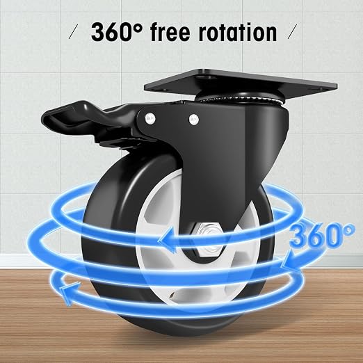 4" Swivel Plate Casters, 1200Lbs Capacity - Image 6