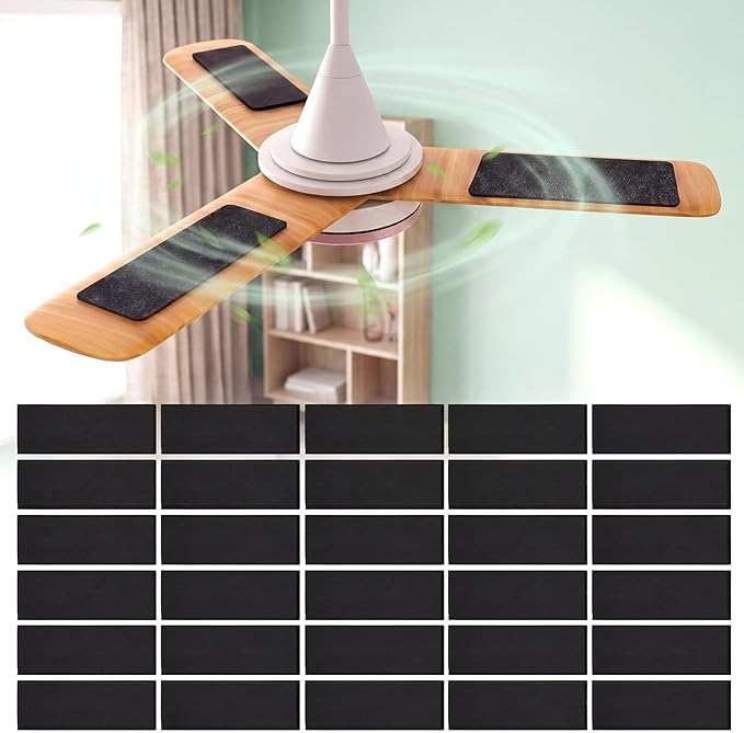 40 Pcs Ceiling Fan Filters for Blades, Fan Air Purifier Pads by Unknown