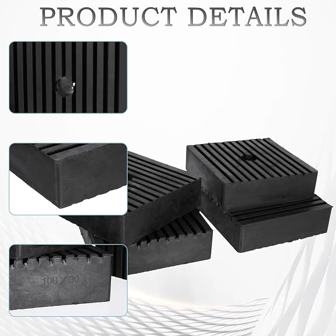 4" x 4" x 1" Shock Pad for Air Compressor or Equipment Solid Rubber, 4 Pack - Image 4