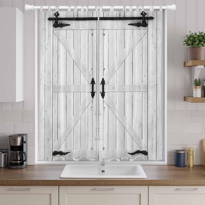 Farmhouse Wood Grain Living Room Curtains 84 Inch Length, Window Curtains Tab - Image 9