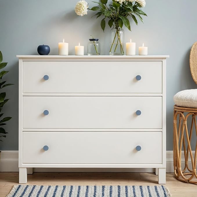 Ravinte 30 Pack Cabinet Knobs Light Blue Kitchen Cabinet Knobs Round Dresser Drawer Pulls Closet Door Pulls 1-1/5 Inch