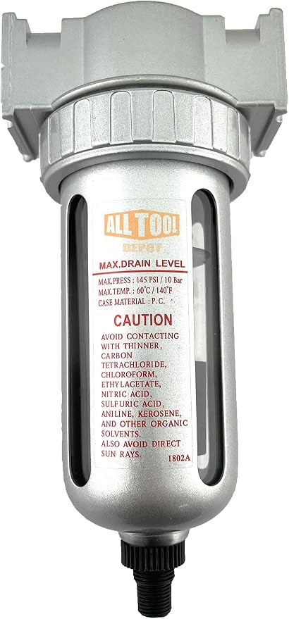 1/2" NPT MID FLOW Particulate Filter/Water Trap by AllToolDepot