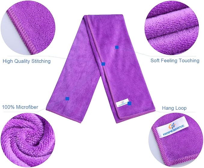 HOPESHINE Gyms Towels for Men & Women Microfiber Exercise Fitness Home Absorbent Sweat Yoga Towels Sports Towels Soft Fast Drying 16inch x32inch 3-Pack