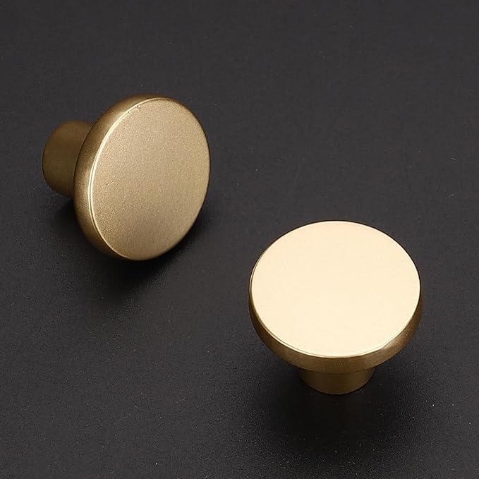 Ravinte 10 Pack Cabinet Knobs Sandy Gold Kitchen Cabinet Knobs Round Dresser Drawer Pulls Closet Door Pulls 1-1/5 Inch