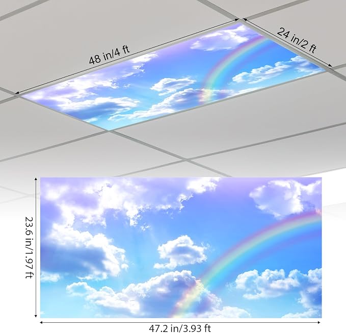 Outus 4 Pcs Fluorescent Light Cover Classroom Lighting Cover - Image 3