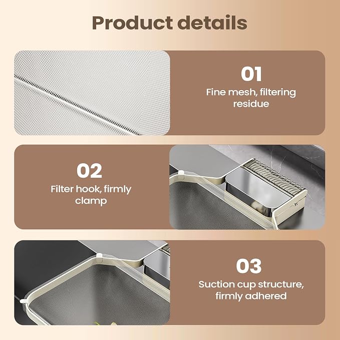 Corner Sink Strainer – PC ABS Iron Art 16.6x21.8x2cm | Foldable Basket Strainer - Image 3