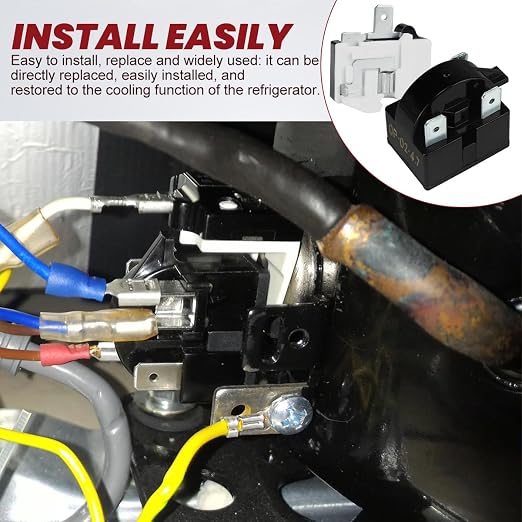 3-Pin PTC Relay and Overload Kit 2 Sets Refrigerator Starter/Start QP2-4R7 4.7 - Image 4