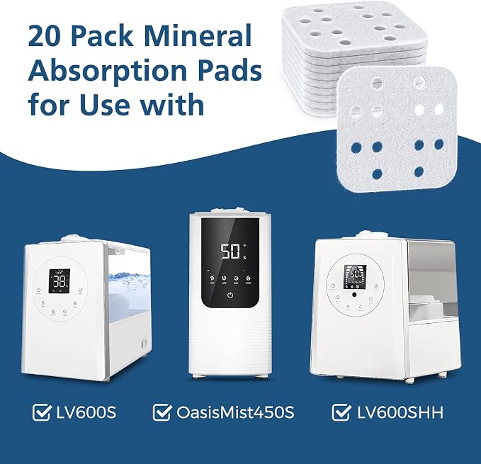 20-Pack Mineral Absorption Pad, Humidifier Replacement Filters Compatible - Image 2