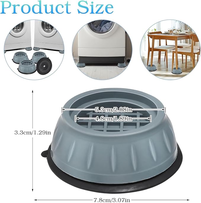4 Pack Anti-Vibration Pads for Washing Machine and Dryer - Image 2