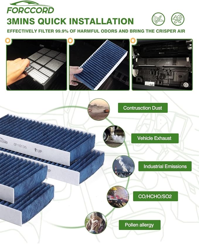 4-Pack HEPA Cabin Air Filter Fits - Image 6