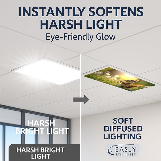 2 Pack Fluorescent Light Covers 4x2 ft Magnetic Light Covers - Image 2