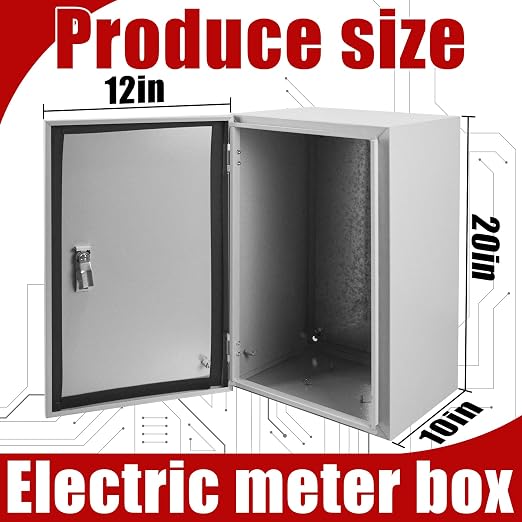 Electrical Box 20 x 12 x 10 Inch Indoor Outdoor Electrical Enclosure Box Steel - Image 2