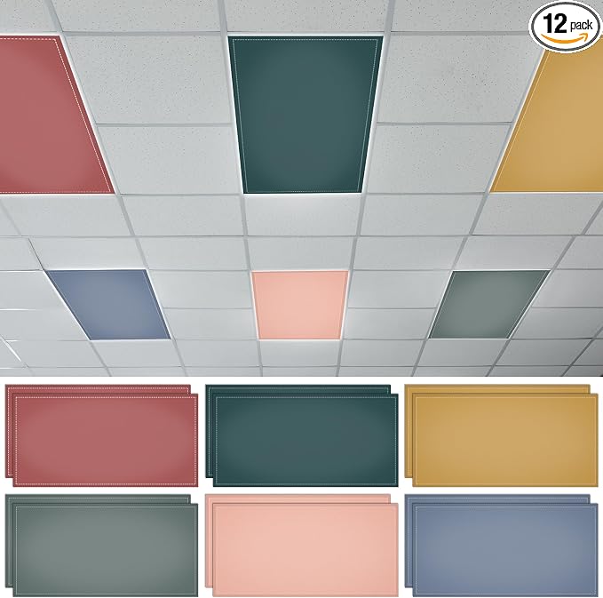 QOUBAI 12PCS Fluorescent Light Covers, 4 x 2 Feet Magnetic Light Cover by QOUBAI
