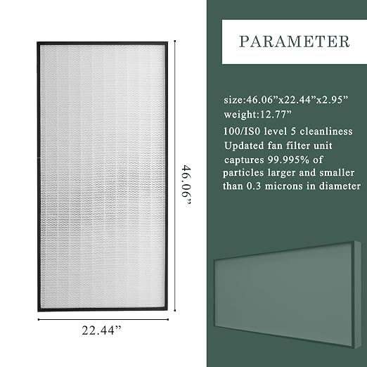 FFU, HEPA H14 LaminarFlowHoodFilterReplacement Kit 1 Piece, Updated Fan Filter - Image 4