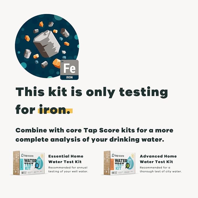 Tap Score Iron in Water Test Kit | Well or City | Full Report | EPA Certified - Image 2