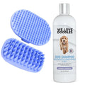 We Love Doodles 2 PACK Pet Rubber Bath Brush and Dog Shampoo (Bundle) - for Shower Scrubbing & Soothing Massage and Organic Dog Shampoo, Conditioner & Detangler - Made in The USA