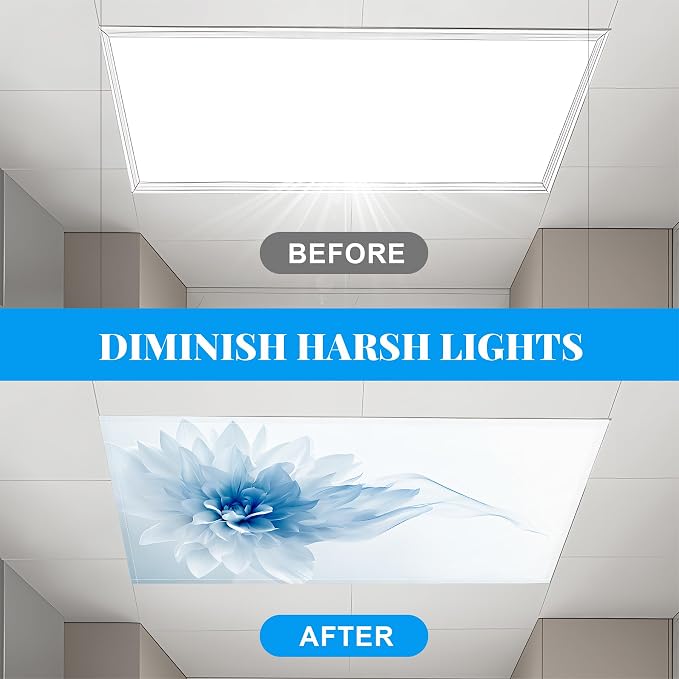 2 Pack Fluorescent Light Covers- 4 x 2 Feet Magnetic Ceiling Light Cover Room - Image 5