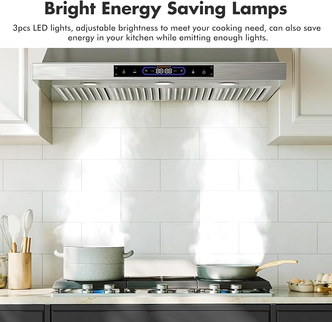 36 inch Wall Mount Range Hood Convertible Vent - Image 7