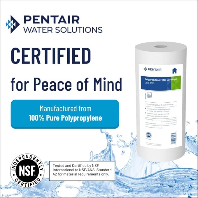 Pentair Pentek DGD-7525 Big Blue Water Filter, 10-Inch Whole House Sediment - Image 3