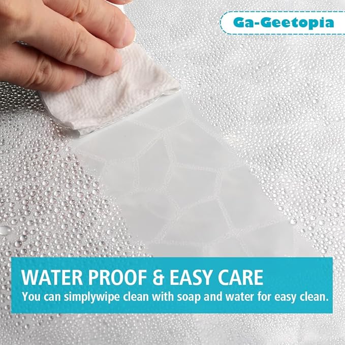 Ga-Geetopia Extra Long - 3D EVA Shower Curtain Liner Water Cube, 72x80 Inch Light Weight Plastic Bathroom Shower Curtain with Rustproof Metal Grommets and 3 Magnets for Shower Stall, Bathtubs