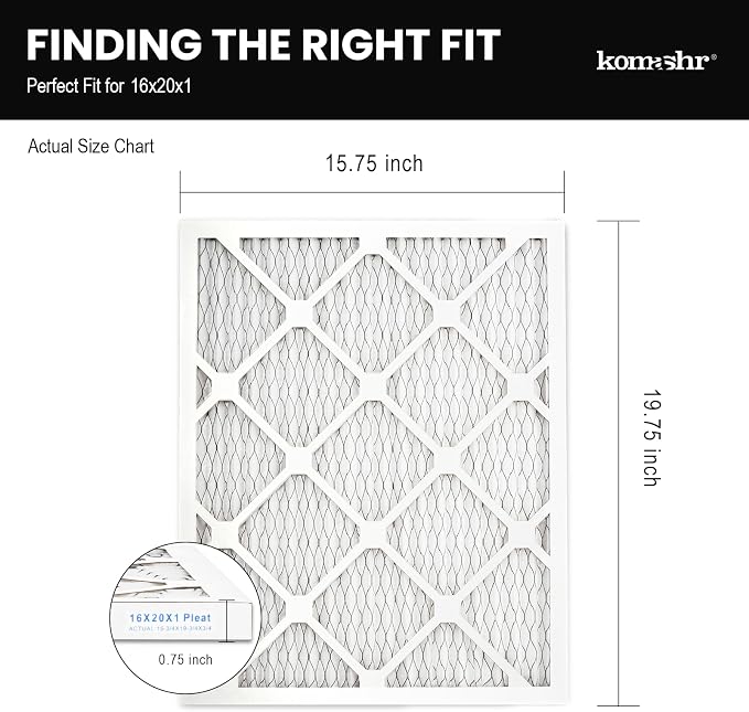 16x20x1 Air Filter MERV 8, HVAC/Furnace AC Filter Replacement, Dust - Image 2