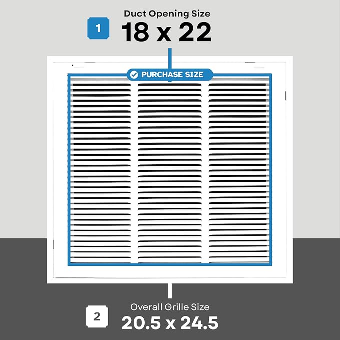 18x22 Return Air Vent Cover Grille - Image 2