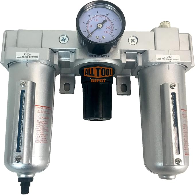 1/2" NPT HEAVY DUTY Compressed Air In Line Filter Regulator Lubricator Oiler by AllToolDepot