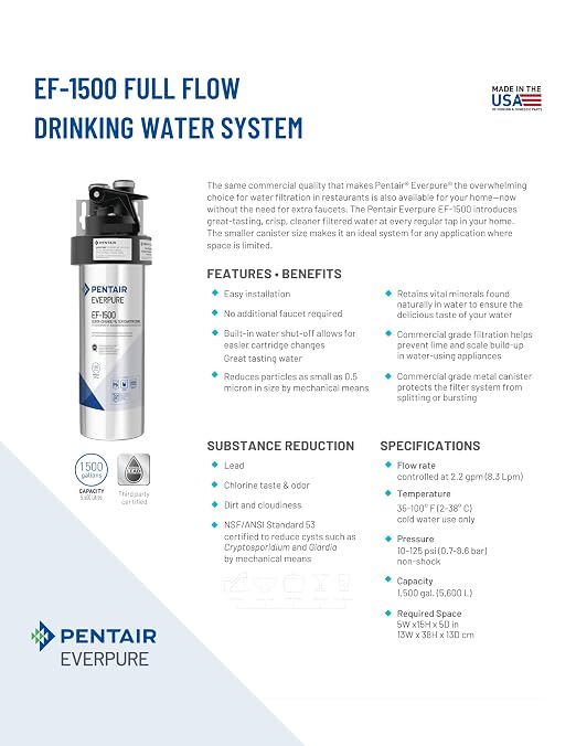 Pentair Everpure EF-1500 Full Flow Drinking Water System, NSF Certified to - Image 4