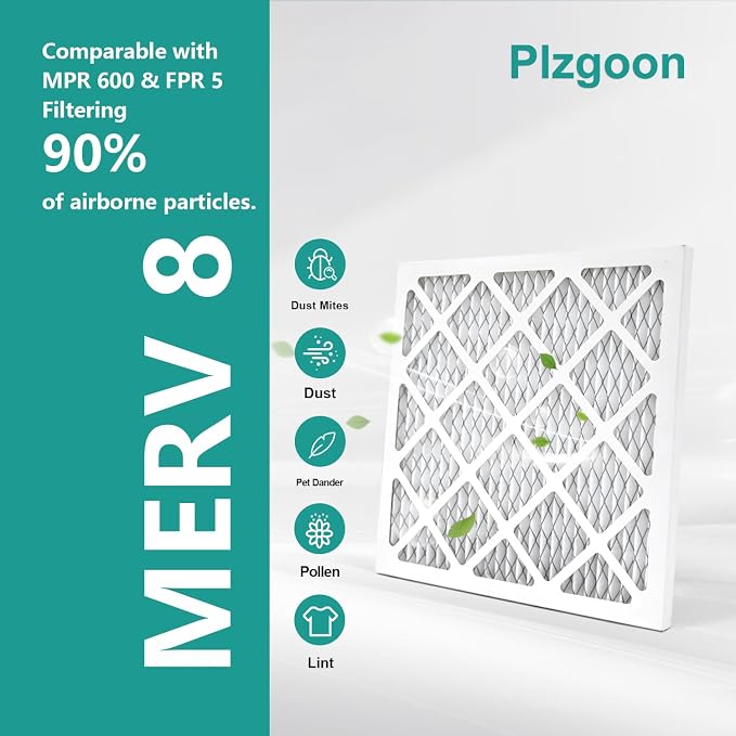 12x12x1 Air Filter MERV 8 MPR 600 Pleated AC Furnace Filters Replacement - Image 3